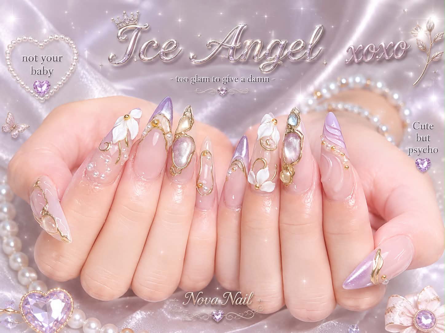 Pastel jewel nail art
